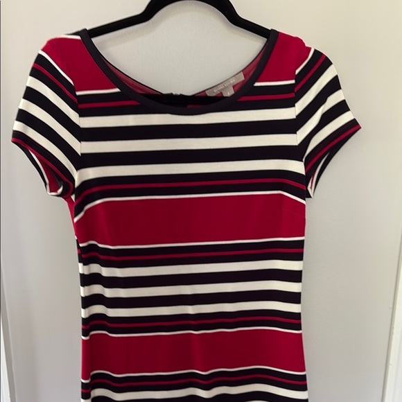 Banana Republic Striped Red and Navy Women's Dress Size 4 - Picture 2 of 7